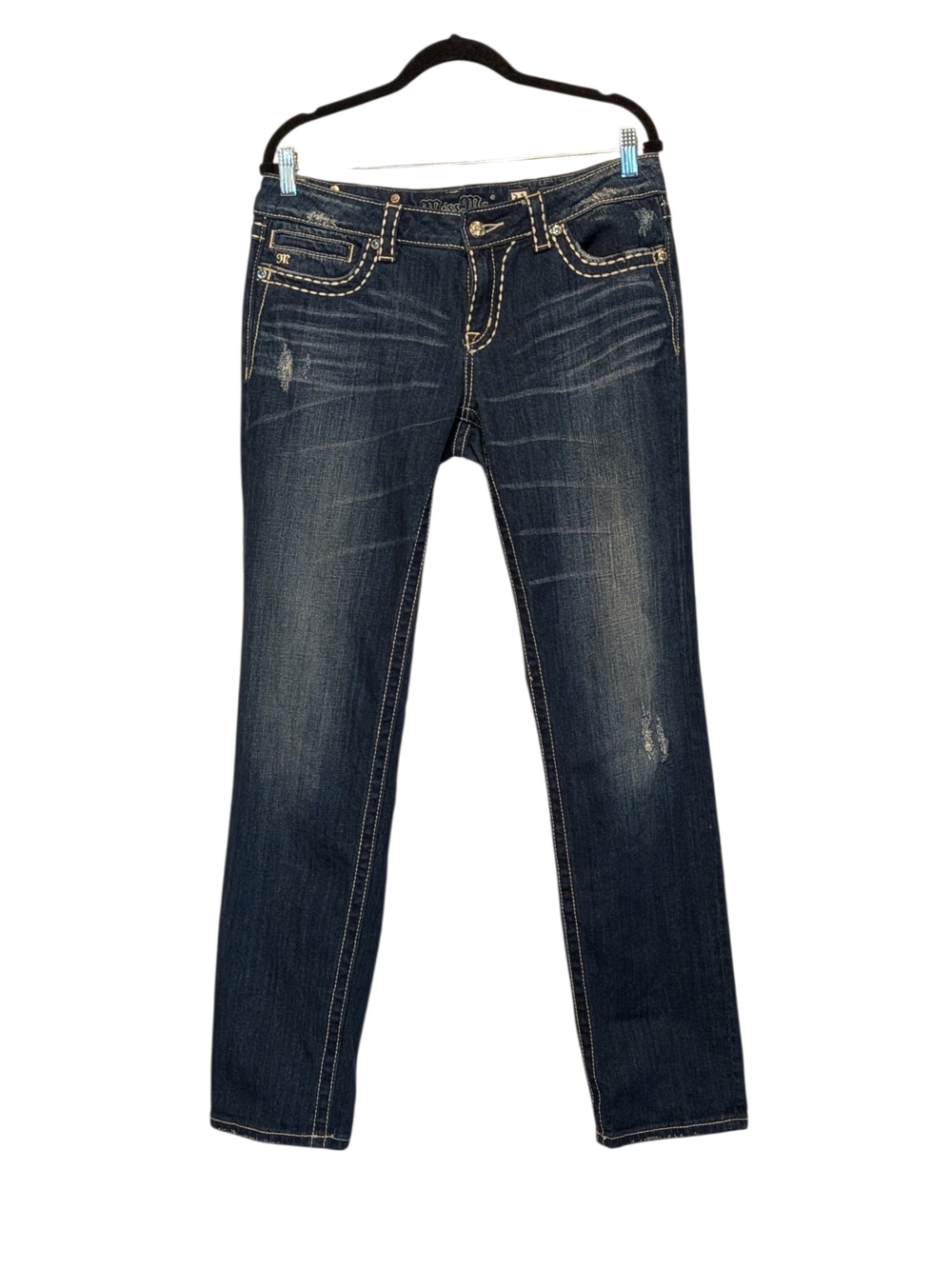 Miss Me Dark Blue Straight Leg Jeans